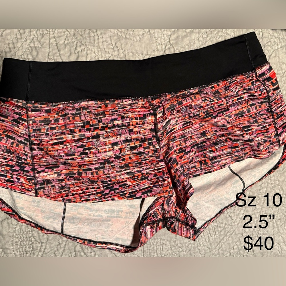 Lululemon Athletica Pink and Black Athletic Shorts